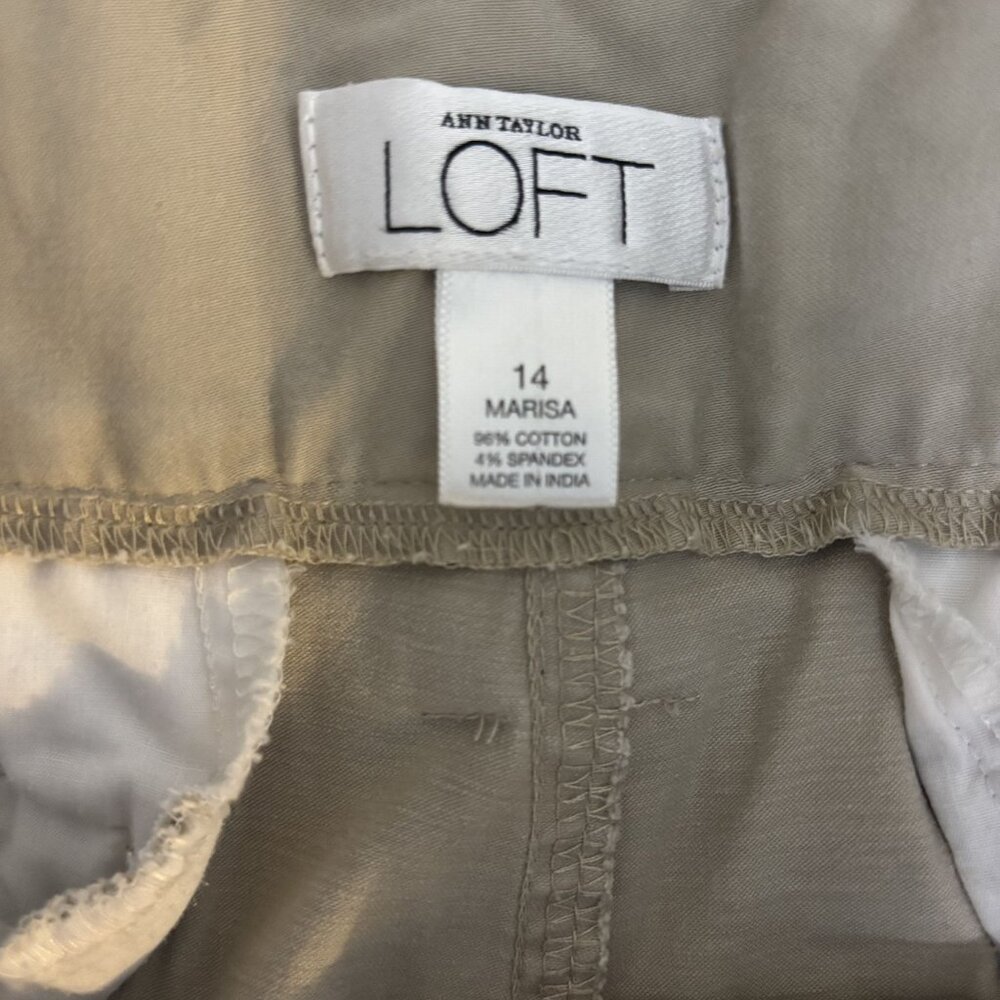 Loft Womens Wide Flare Leg Cotton Blend Pants Size 14 Career Office - Picture 8 of 8